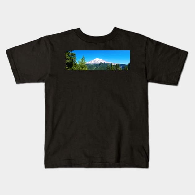 Mt. Rainier Panorama Kids T-Shirt by kchase